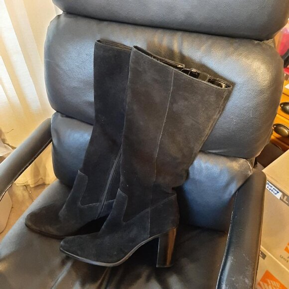 NEW ! Vince Camuto Pearlanie Over Knee Boot Suede Black Size Various - Picture 2 of 5